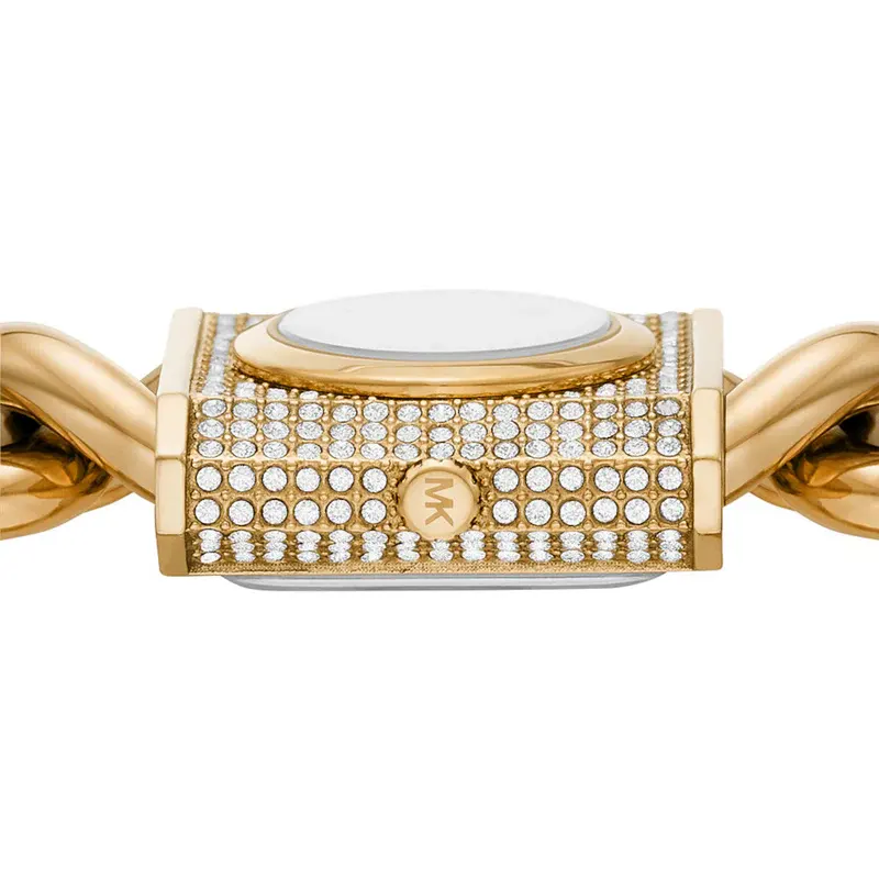 Michael Kors Mini Chain Lock Pavé Gold-tone Ladies Watch- MK4711